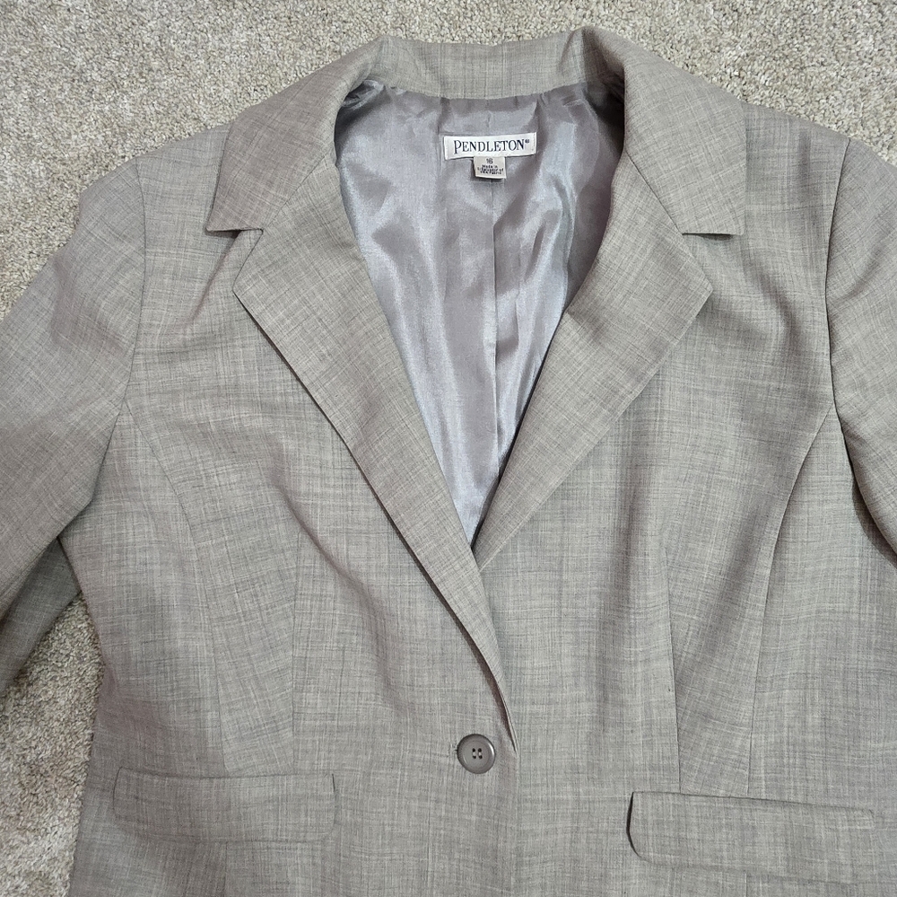 Pendleton Heather Gray One Button Wool Classic Ca… - image 7
